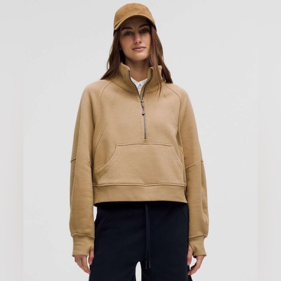 Lululemon Scuba Oversized Funnel-Neck Half Zip Filbert Tan - Picture 1 of 7